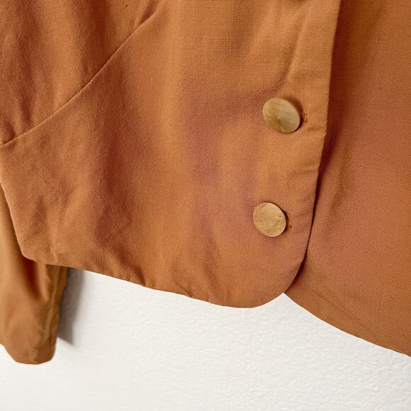 [Vintage] Cinzia M. Iaffaldano Size Medium M Cognac Brown Wool Cropped Jacket - Picture 9 of 12